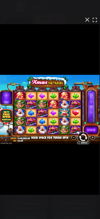 As part of our Xmas Spark slot review, we test its mobile UX at one of our prefered online casinos
