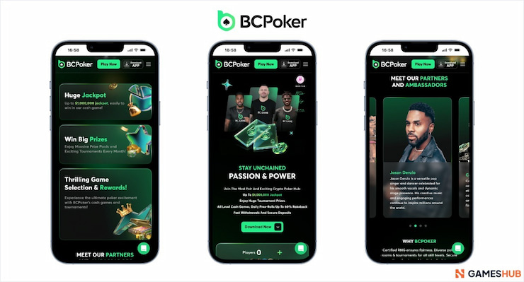 Mobile shots of BC Poker, part of our online poker in NZ review