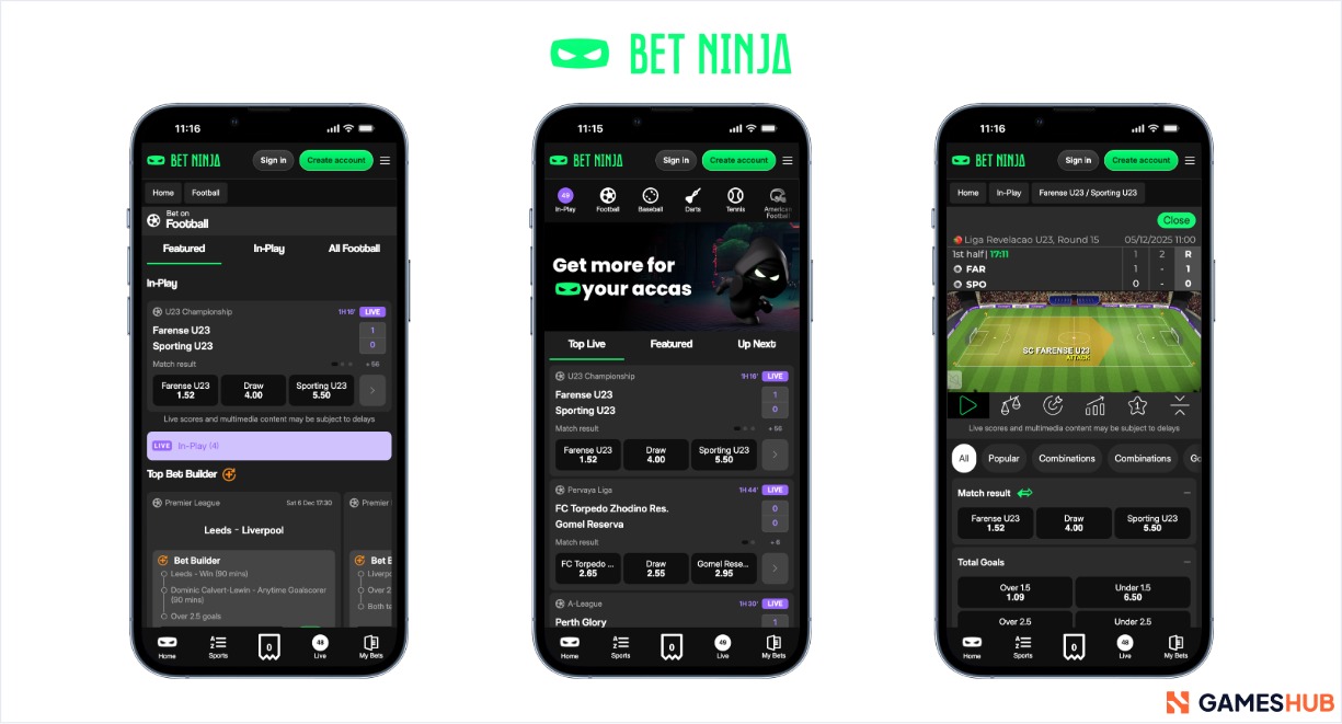 A look at BetNinja sportsbook on mobile