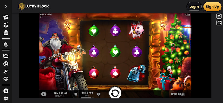The Brutal Santa slot as it appears via Lucky Block