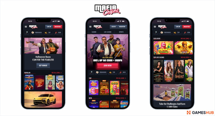 Mafia Casino mobile screenshots, one of the best online casinos in Canada