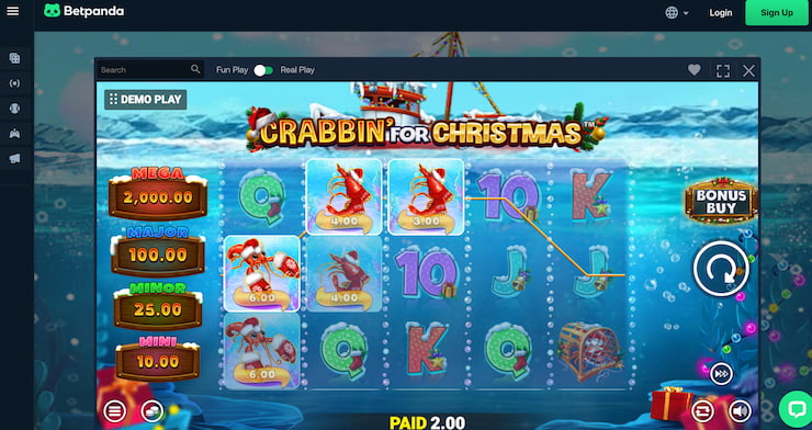 Our researcher lands a winning combo playing Crabbin for Christmas at Betpanda