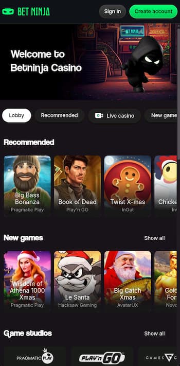 An image of BetNinja on mobile from our BetNinja review