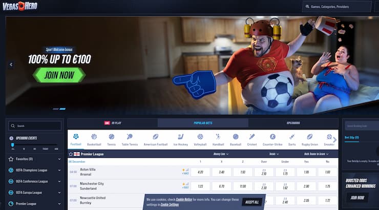 An image of the sportsbook bonus from our Vegas Hero review