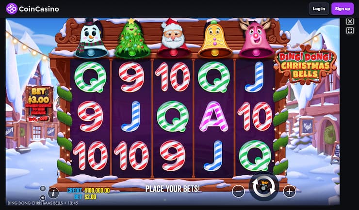 An image of the Ding Dong Christmas Bells slot from CoinCasino