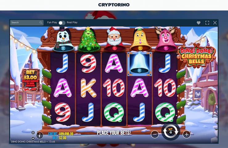 An image of the Ding Dong Christmas Bells slot from Cryptorino