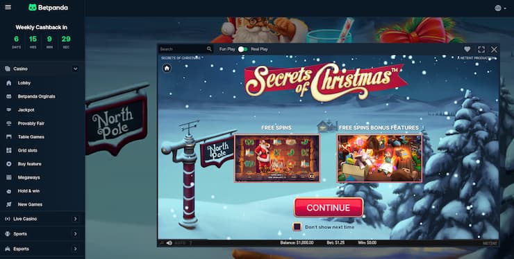 An image of the Secrets of Christmas slot at BetPanda