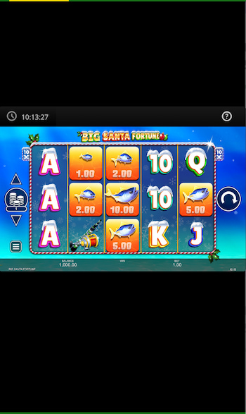 Mobile gameplay screenshot of Big Santa Fortune slot