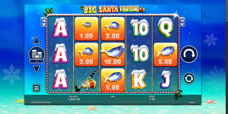 An image from our Big Santa Fortune slot review of gameplay