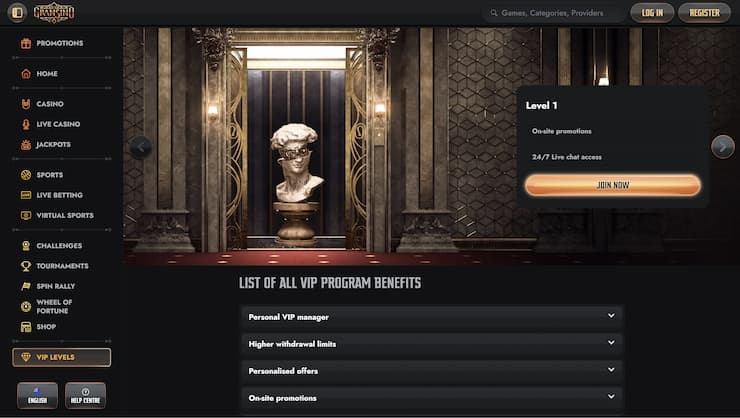 An image showing Gransino VIP benefits for Kiwi players.