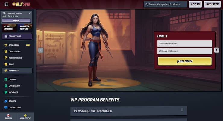 A snapshot of Allyspin Casino Loyalty Program and its benefits.