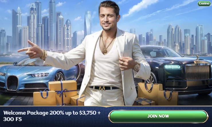 An image showing casino welcome bonus for Canadians at Millioner.