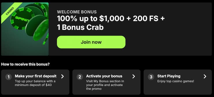 An overview of Spinit casino welcome bonus.