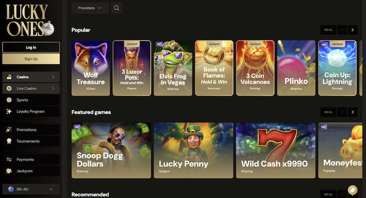 An image of casino gambling opportunities at LuckyOnes.