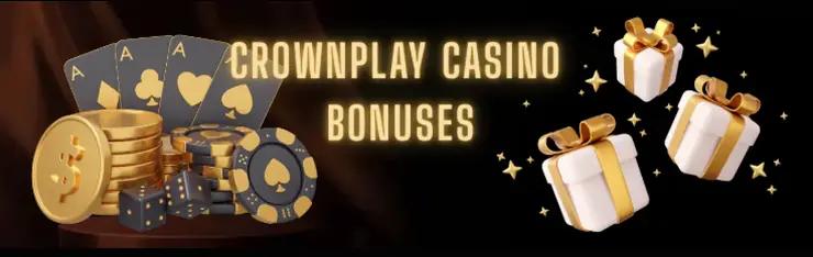 screenshot of CrownPlay Casino bonus banner
