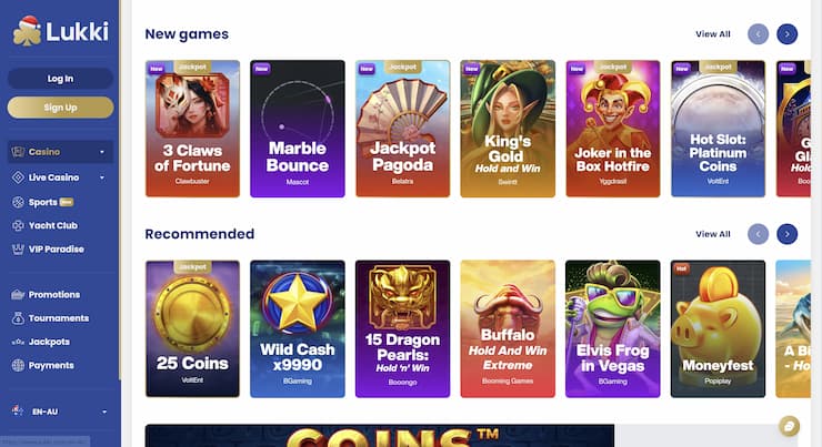An overview of casino games at Lukki.
