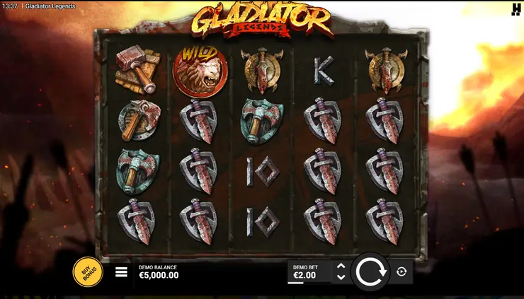 screenshot of Gladiator Legends slot game