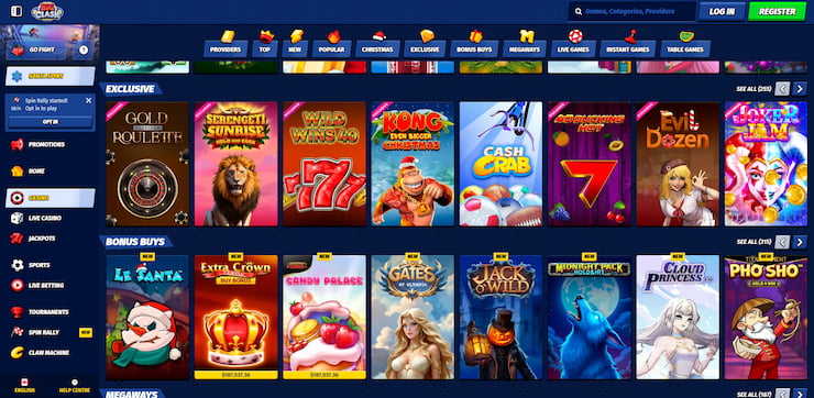 An image which highlights the many available games that you can find at Big Clash and other online casinos in Ontario