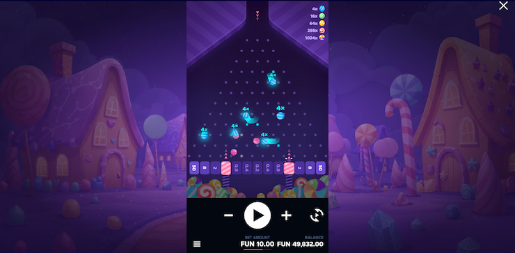 Screengrab taken of one of the best free Plinko demo variants out there, known for its rewarding "Spring Shot" feature