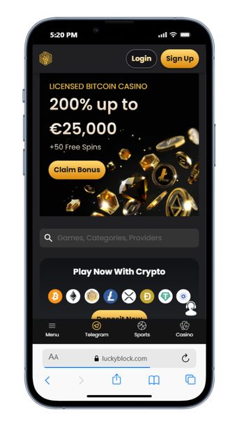 A screenshot of mobile casino at CoinCasino