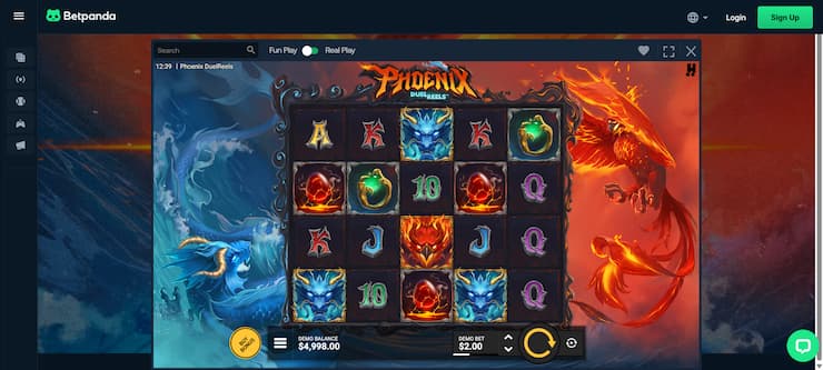 The Phoenix Duelreels slot as seen on BetPanda casino.