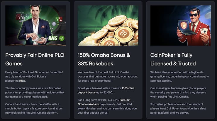 An overview of poker options at CoinPoker.
