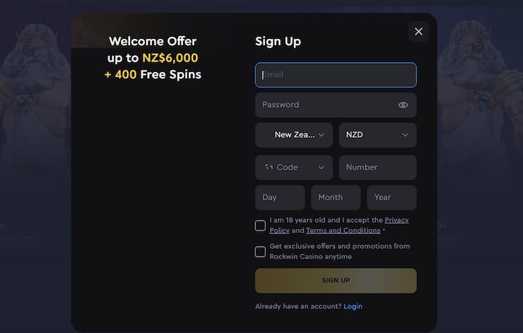 An image showing Rockwin registration form.