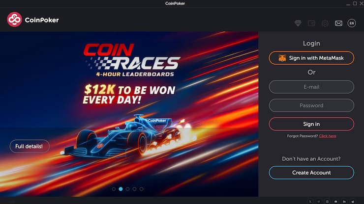 An image showing CoinPoker registration form.