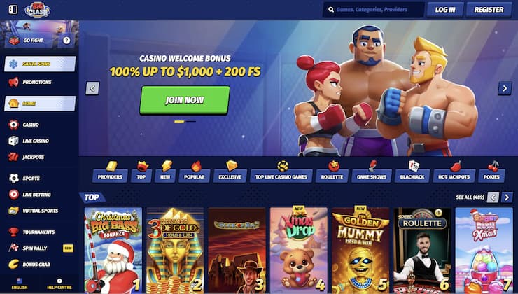 An image showing BigClash landing page on a desktop device.