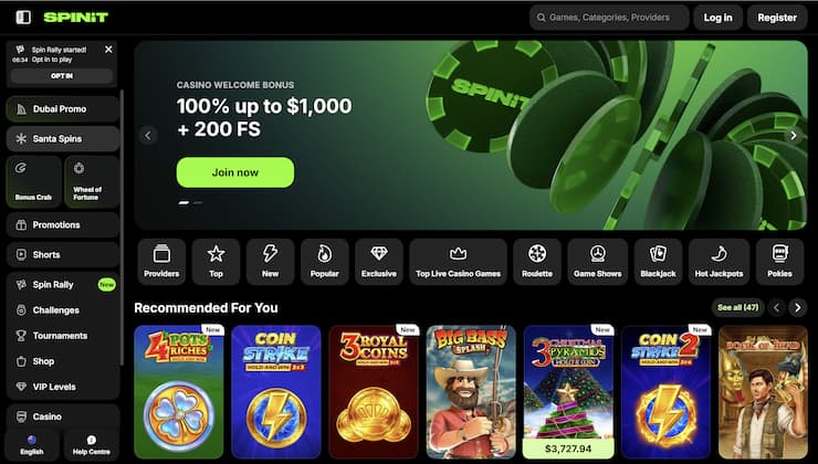 An overview of Spinit landing page on a desktop device.