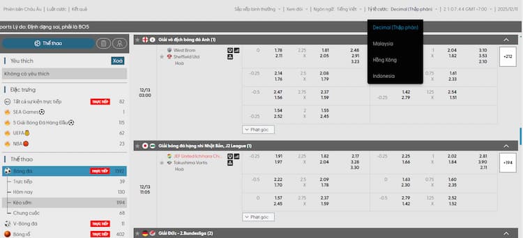Giải Ngoại hạng Anh có nhiều tỷ lệ kèo khác nhau