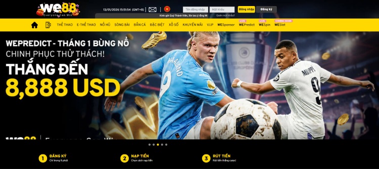 WE88 nhà cái uy tín có free spins