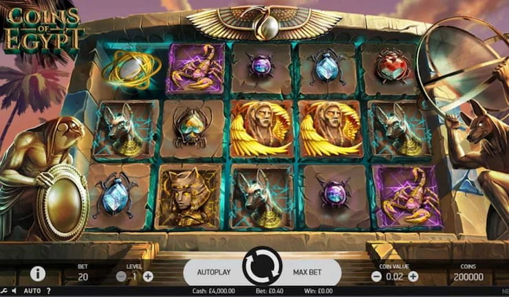 Coins of Egypt Slot at NetEnt Casinos