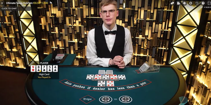 Best evolution gaming casinos poker game Texas Hold'em.