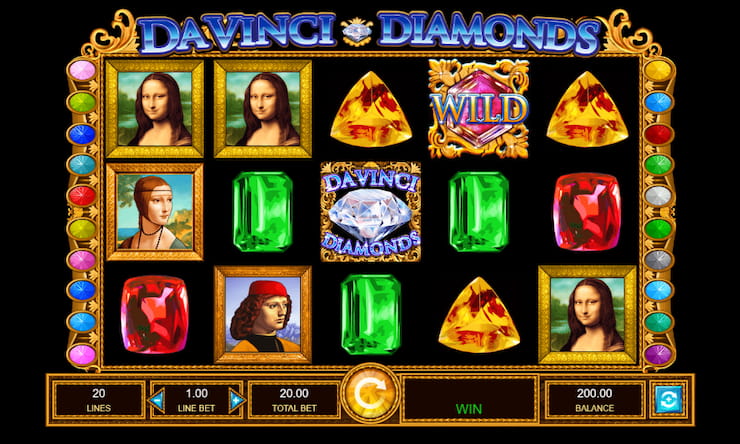 Gameplay of IGT slot Da Vinci's Diamonds.