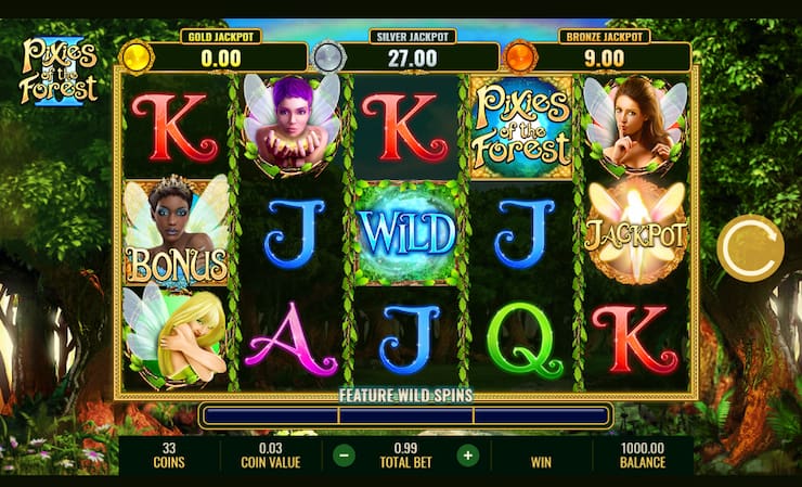 Gameplay of Pixie in the Forest slot at top UK IGT casino.
