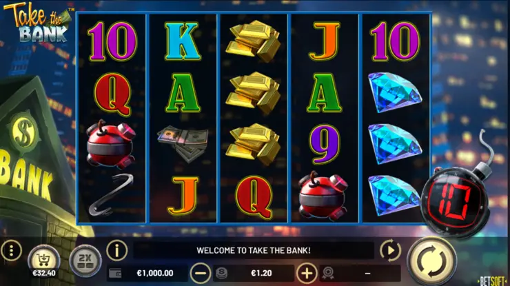 A look at the Take The Bank slot gameplay at Betsoft casinos.