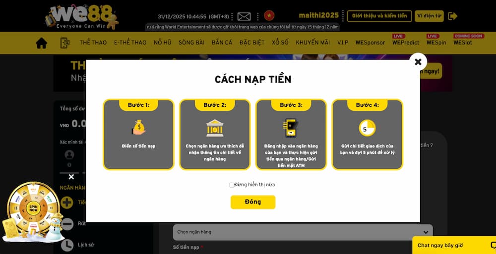 Nạp tiền và chuyển quỹ