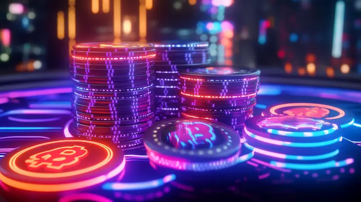 A visual overview of a crypto casino supporting digital coin payments