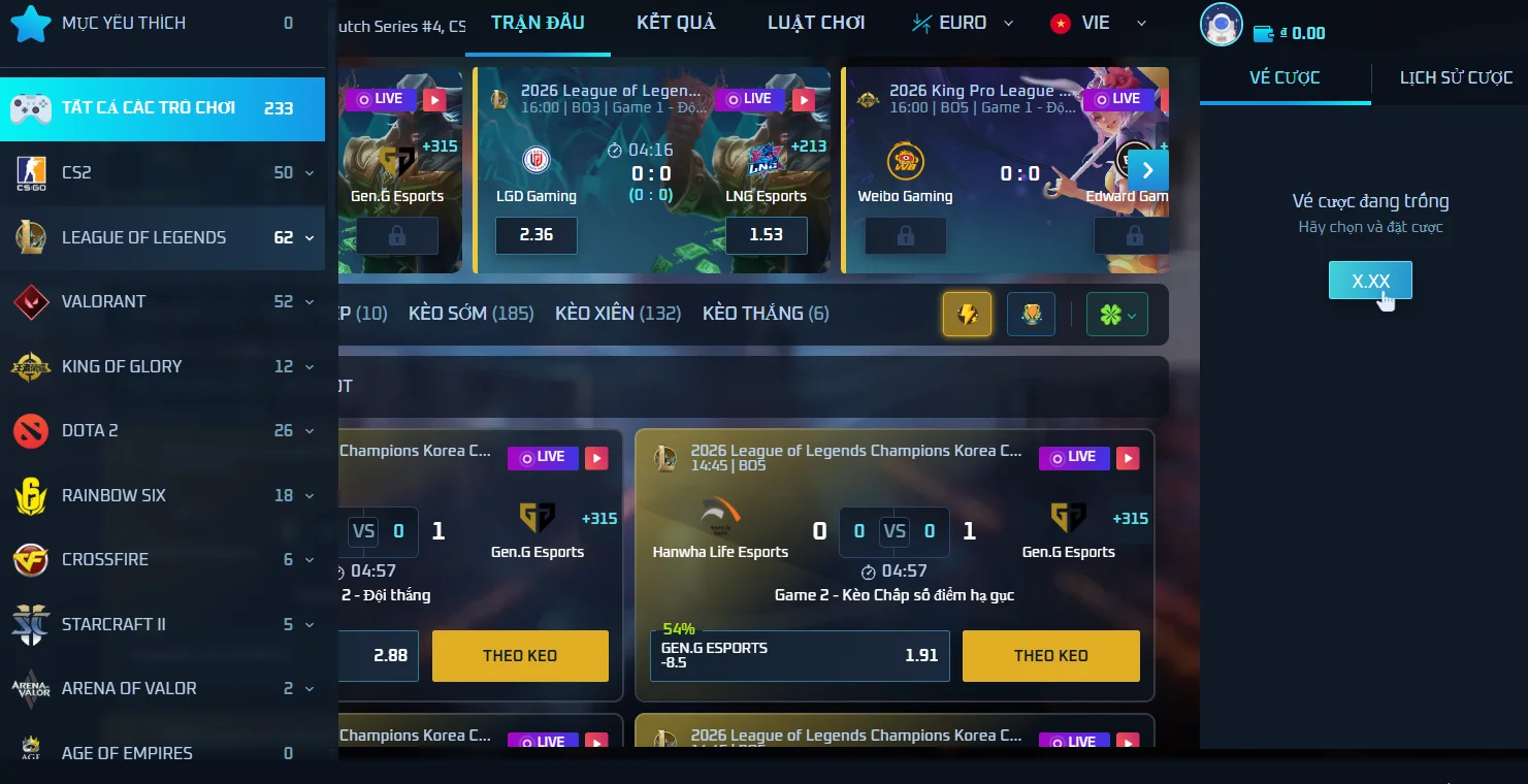 Sảnh TF Gaming thỏa mãn nhu cầu cá cược Esport của bet thủ