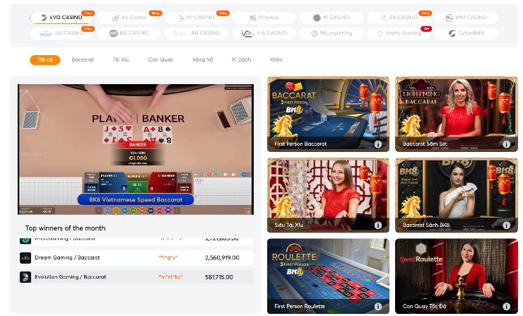 Chọn trò chơi sòng bạc yêu thích của bạn và bắt đầu chơi