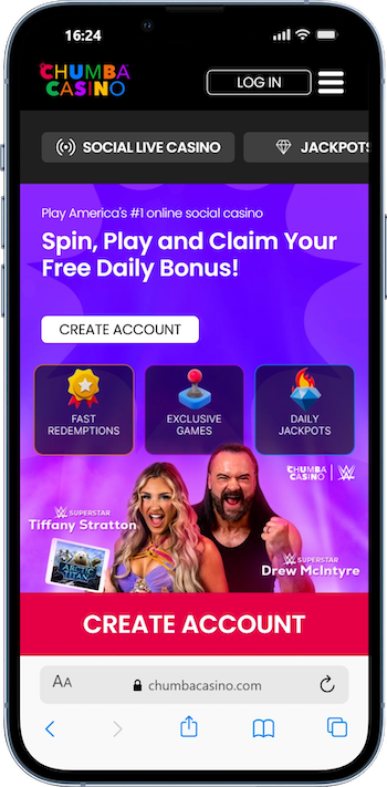 Chumba Casino on mobile