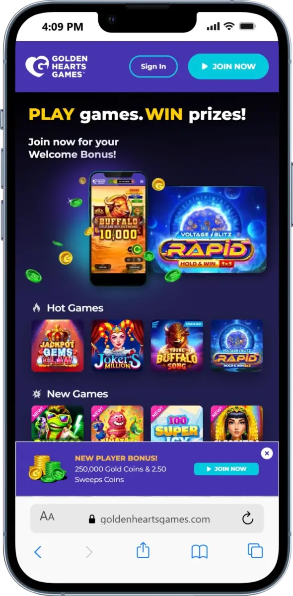 Golden Hearts Games review on mobile experience