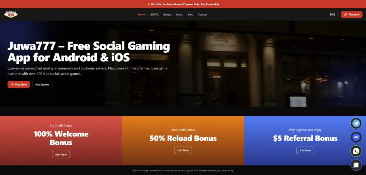 Juwa777 casino homepage