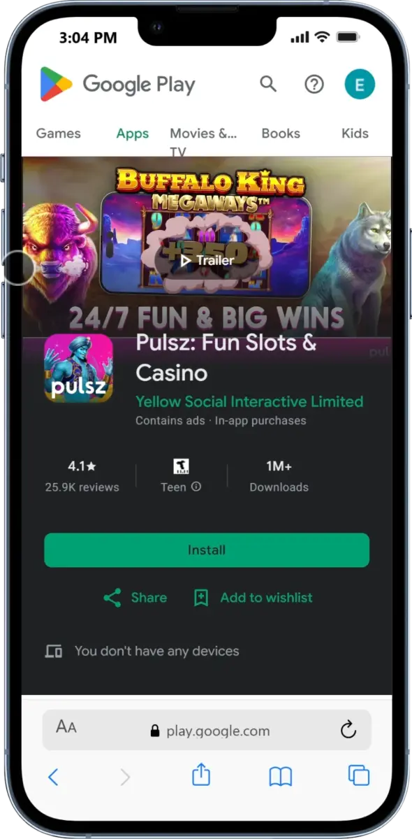 Pulsz casino app download
