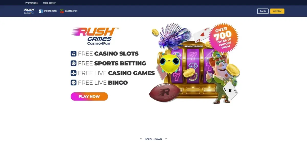 Rush Casino homepage