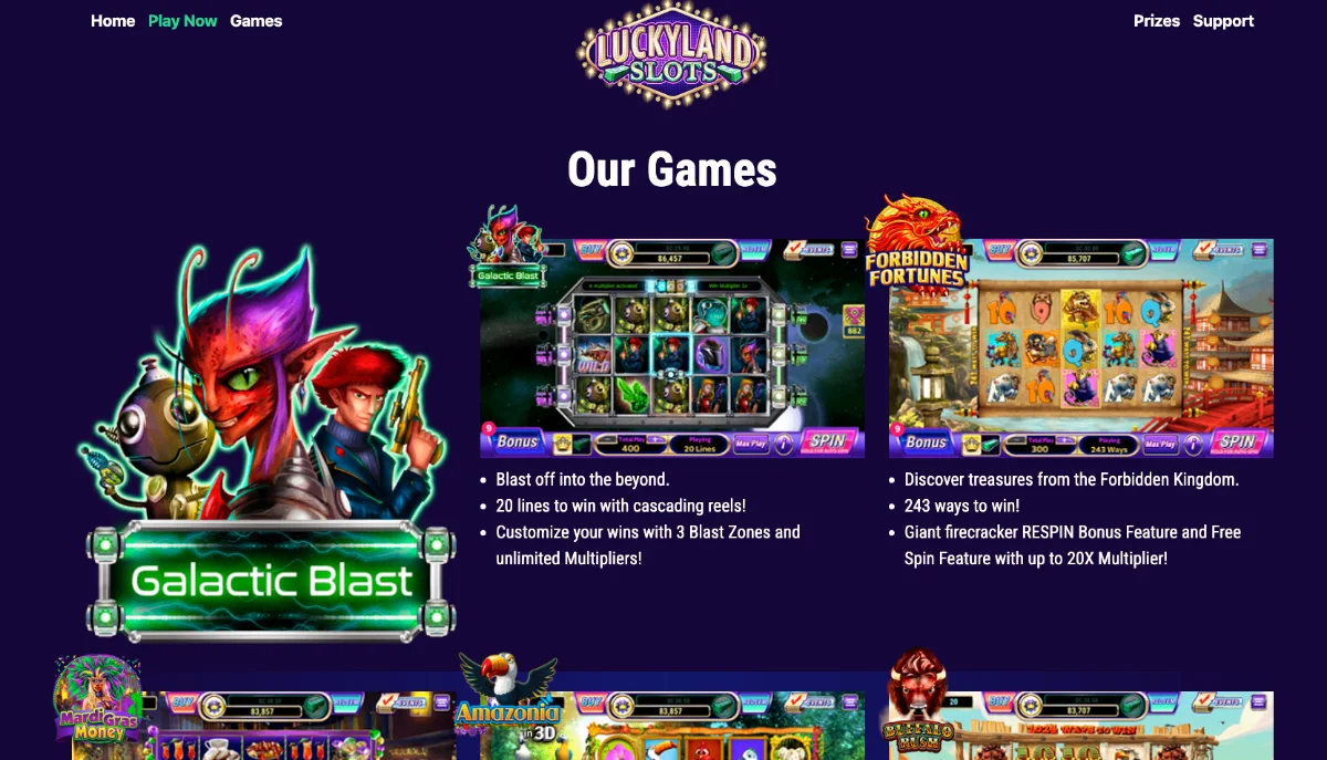 LuckyLand games library