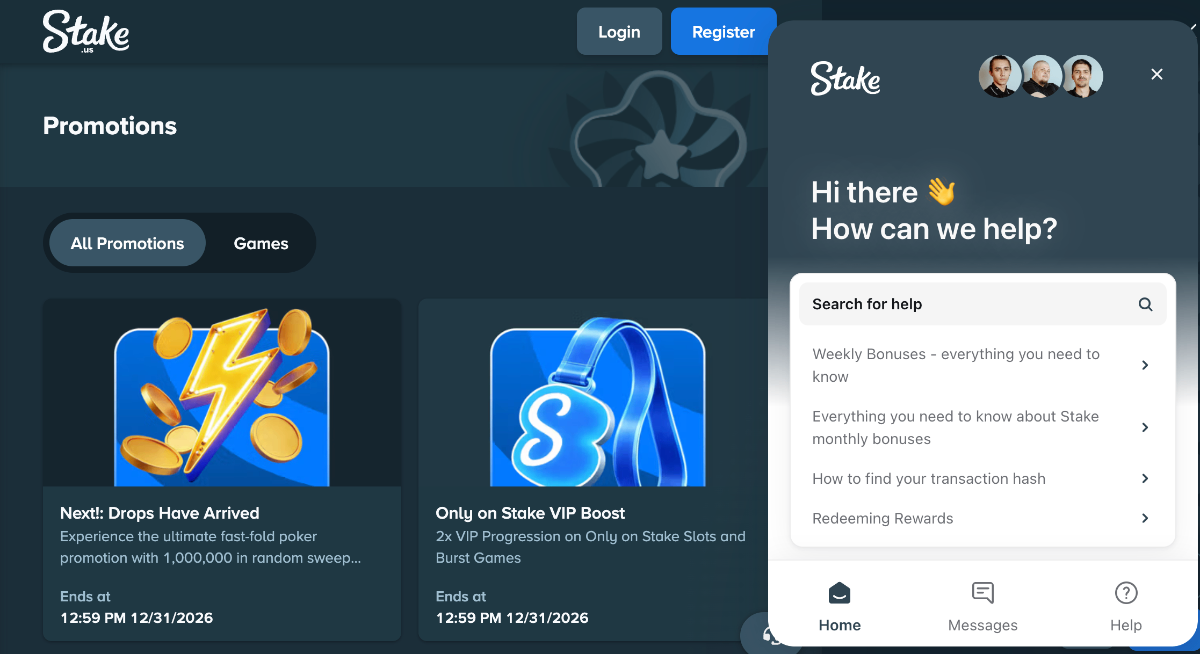 Stake casino live chat