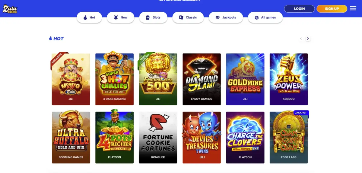Zula casino games