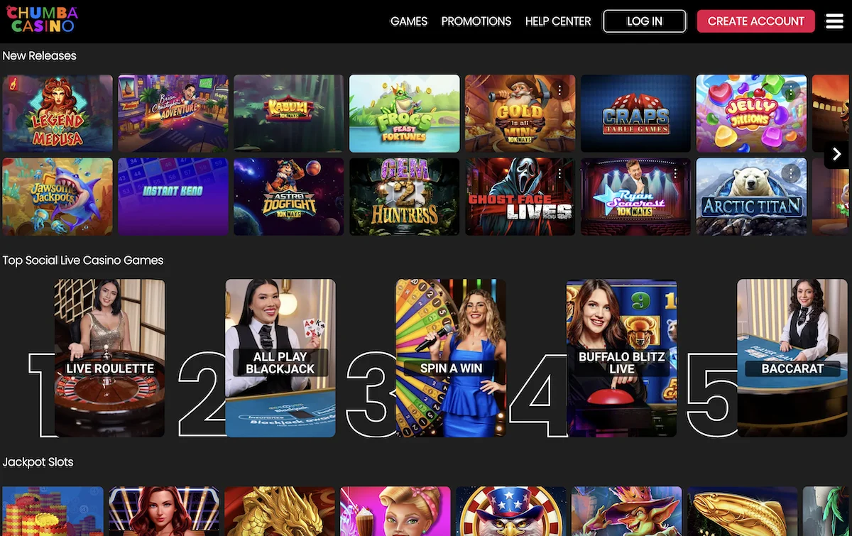 Chumba casino game library